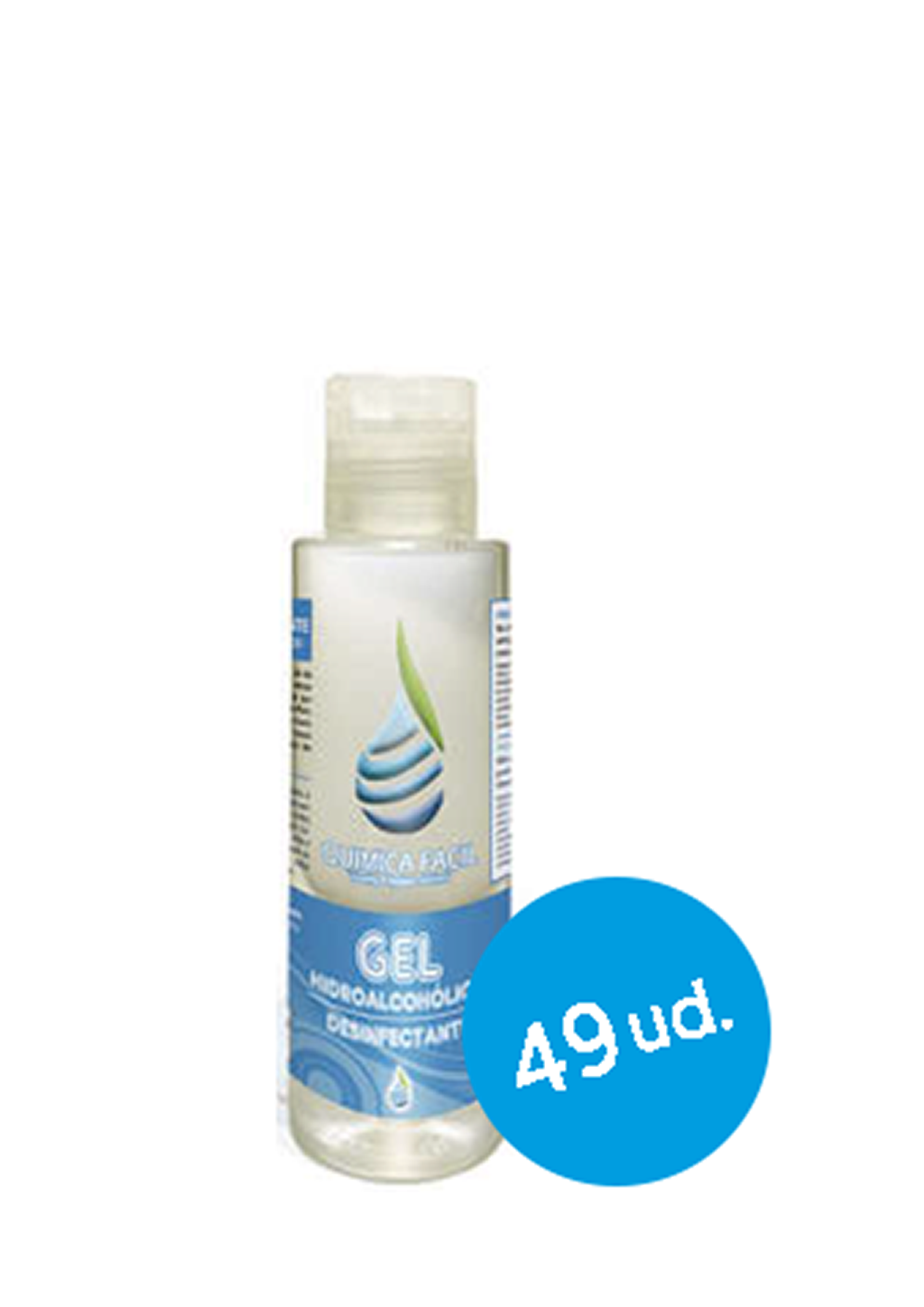 Gel hidroalcohólico desinfectante QUÍMICA FÁCIL 100ml caja de 49 unidades