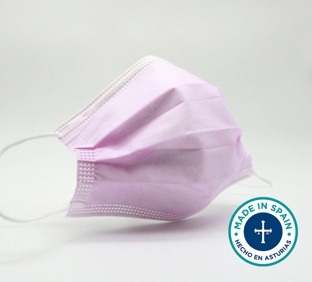 Mascarilla higiénica rosa FORTIA - Imagen 2